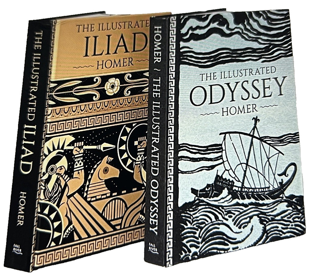 ❤️2-Book Set: THE ILLUSTRATED ILIAD & ODYSSEY by Homer Hardcover Classics