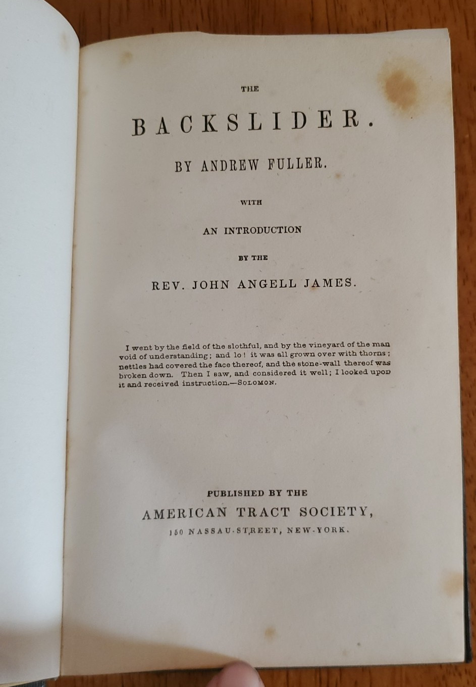 1800s Backslider By Andrew Fuller Hardcover