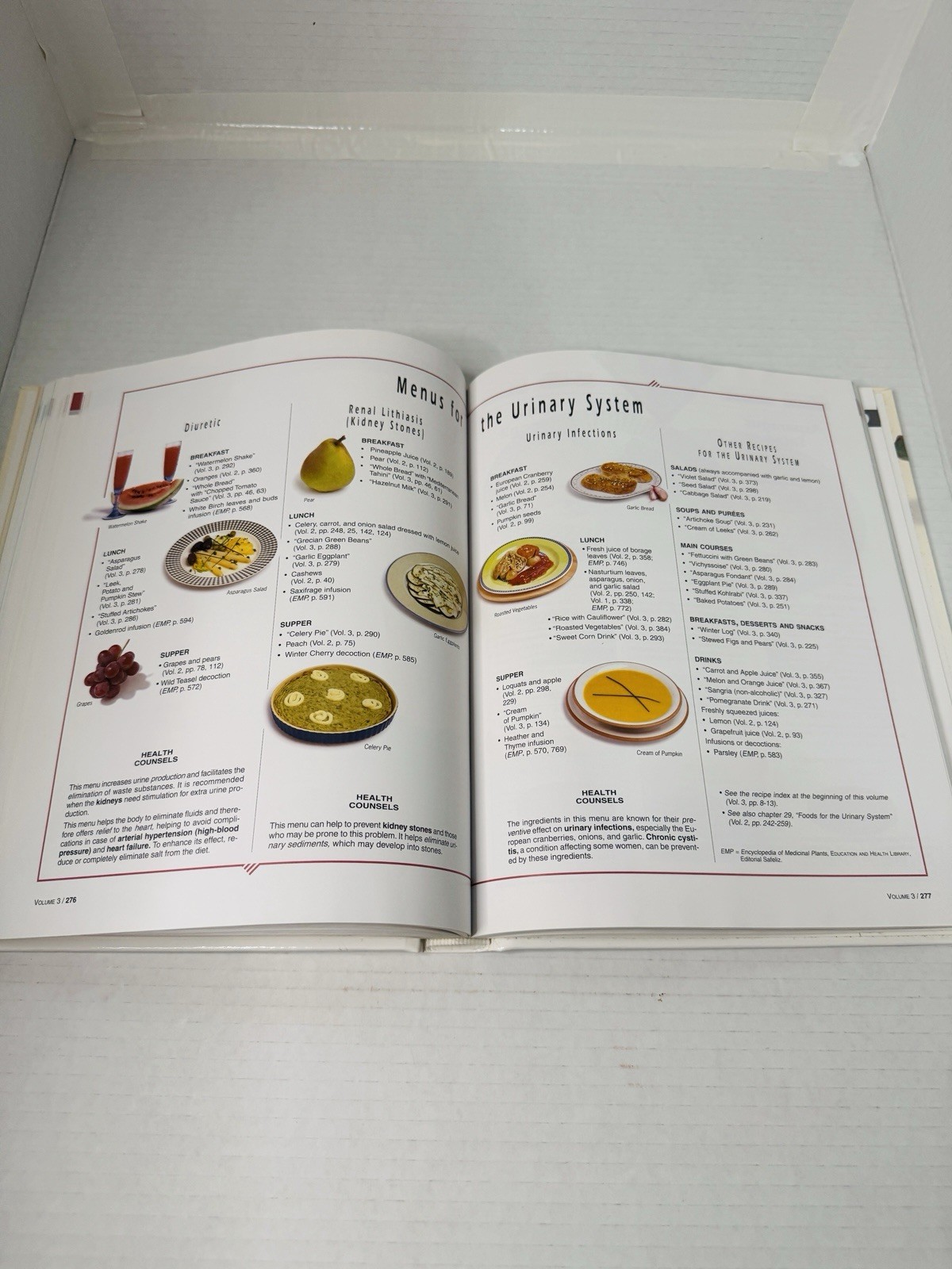 Encyclopedia of Foods Healthy Recipes Volume 3 Only Hardcover Pamplona-Roger MD