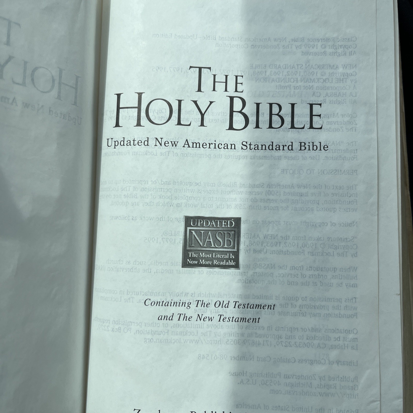 ✝️ Classic Reference Bible Updated NASB by Zondervan Bonded Leather Black