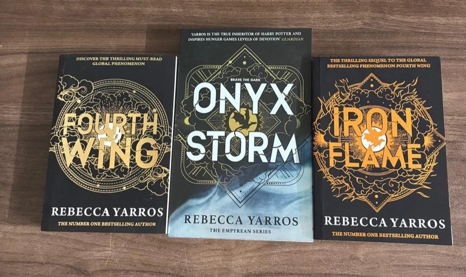 Onyx Storm + Iron Flame + Fourth wing by Rebecca Yarros 3 books set Paperback