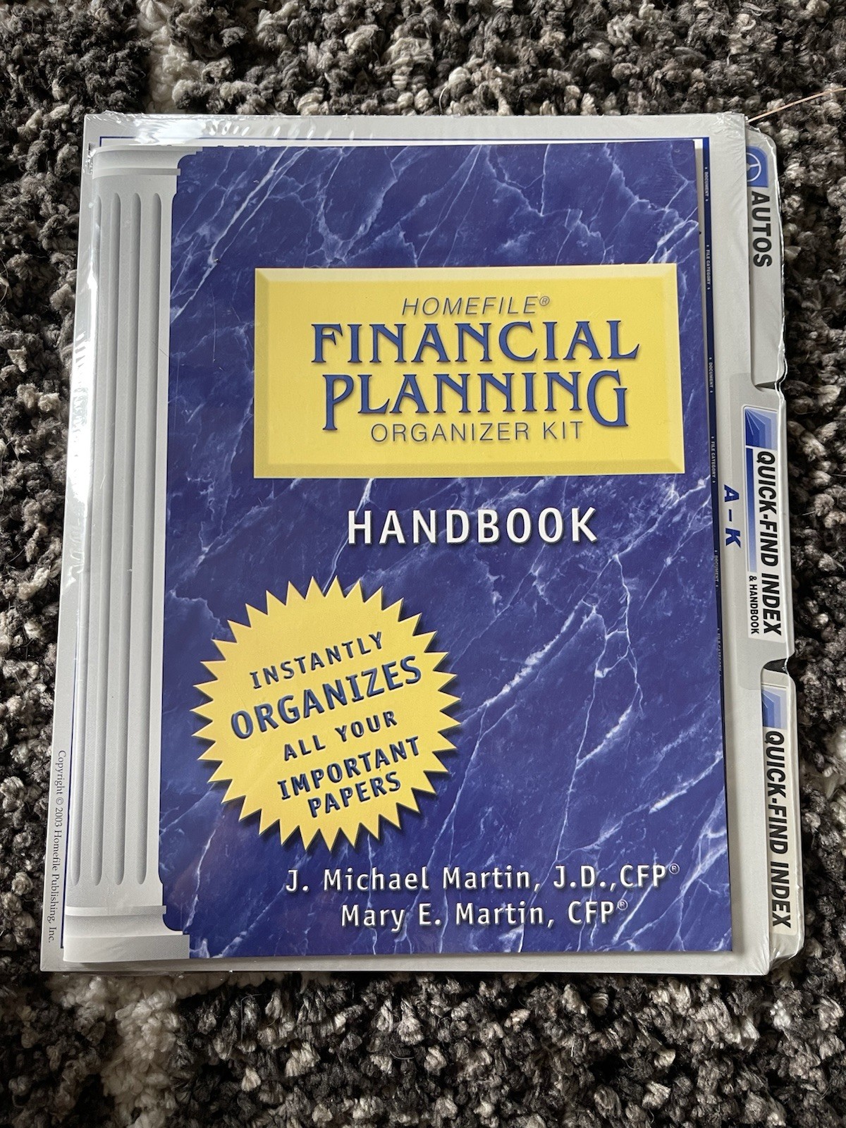 NEW HOMEFILE Financial planning organizer kit HANDBOOK Martin 2004 48 pages