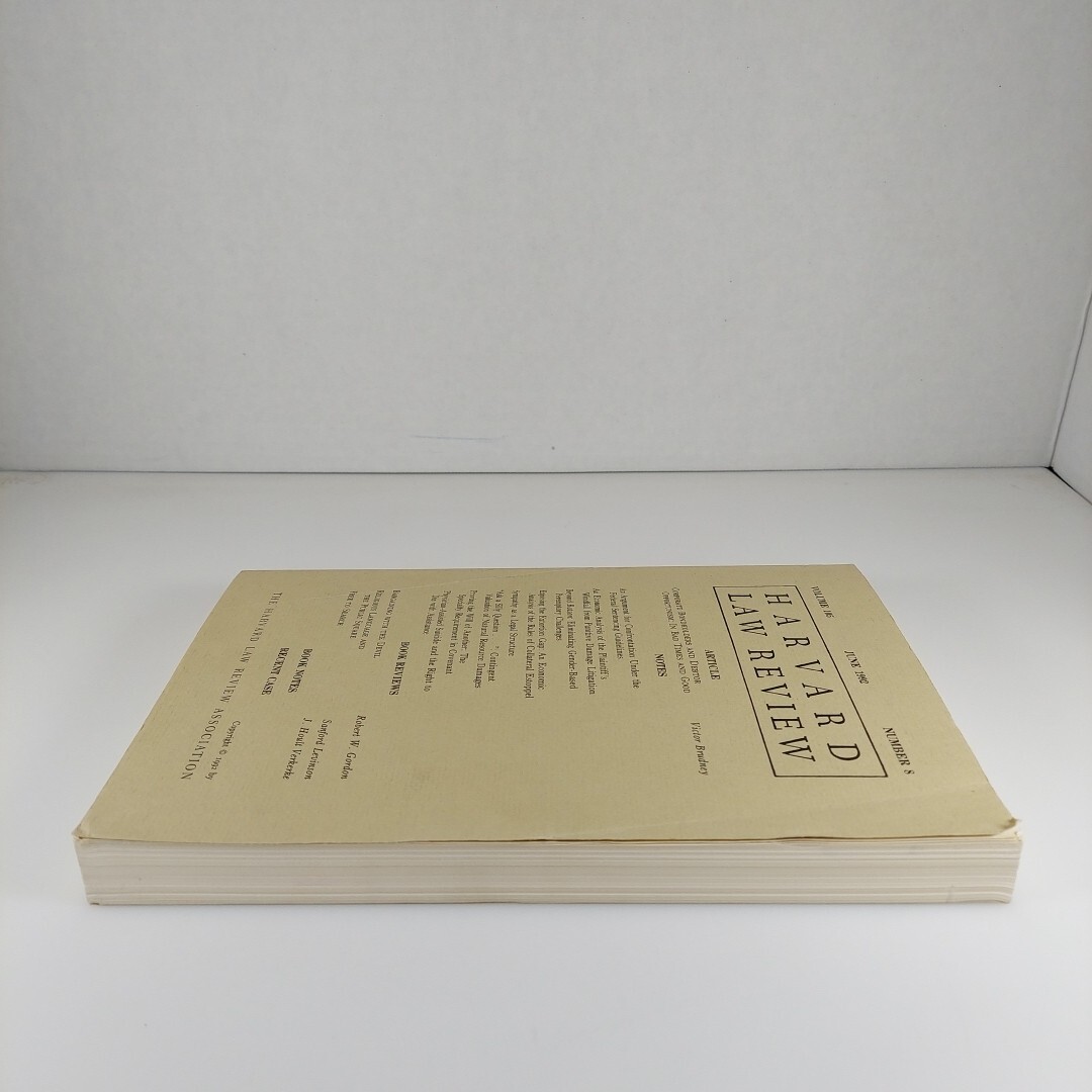 Harvard Law Review June 1992 Volume 105 Number 8 Paperback