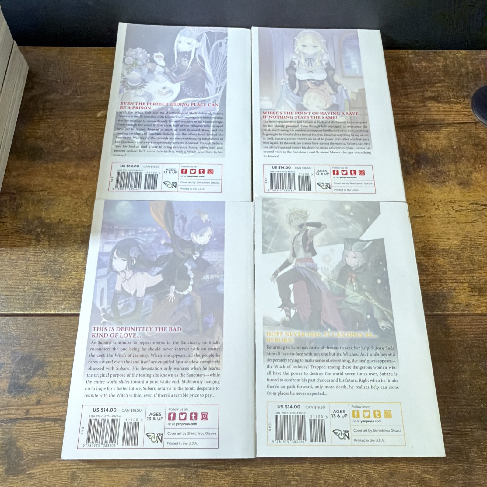 Lot of 14 Re:Zero Starting Life in Another World Books 1, 6-7, 10-15, 17-20 EX 5