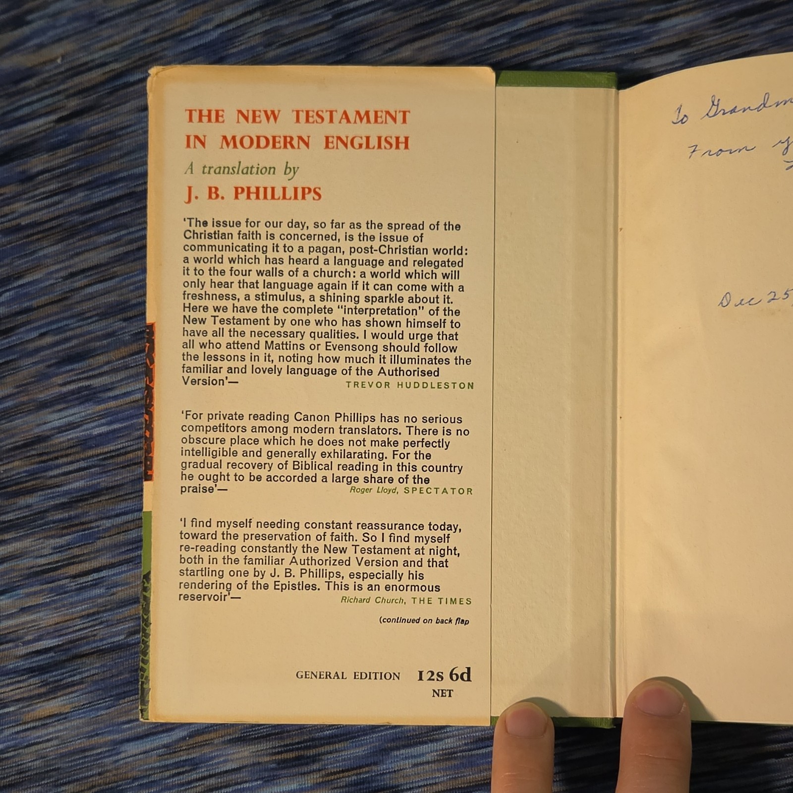 j b phillips the new testament in modern english hc dj geoffrey bles 1964 rp