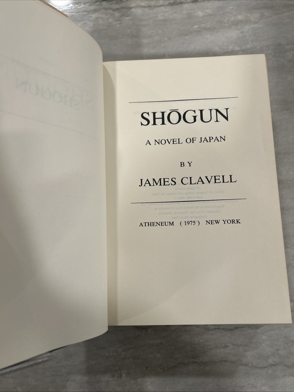 SHOGUN by James Clavell – 1st Edition 1975 Hardcover w/DJ – 1st Edition/Printing