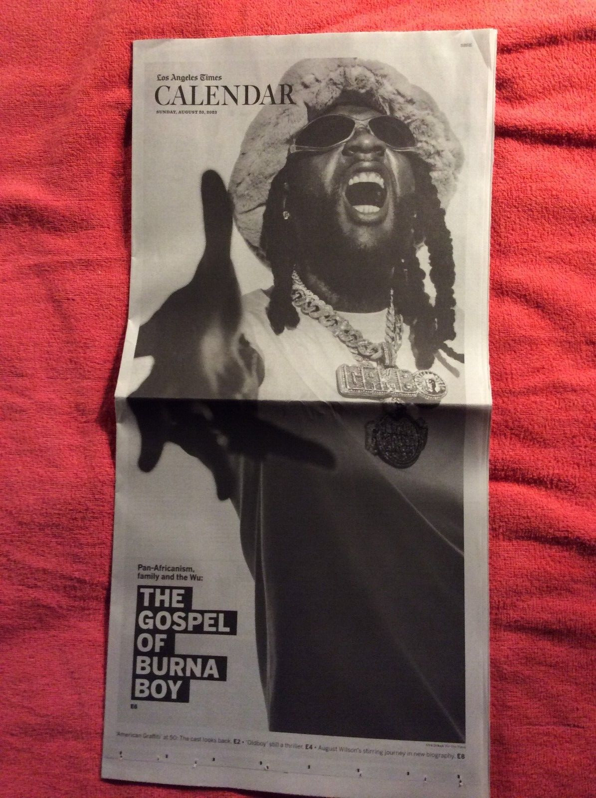 LA TIMES CALENDAR AUGUST 20 2023 THE GOSPEL OF BURNA BOY AMERICAN GRAFFITI AT 50