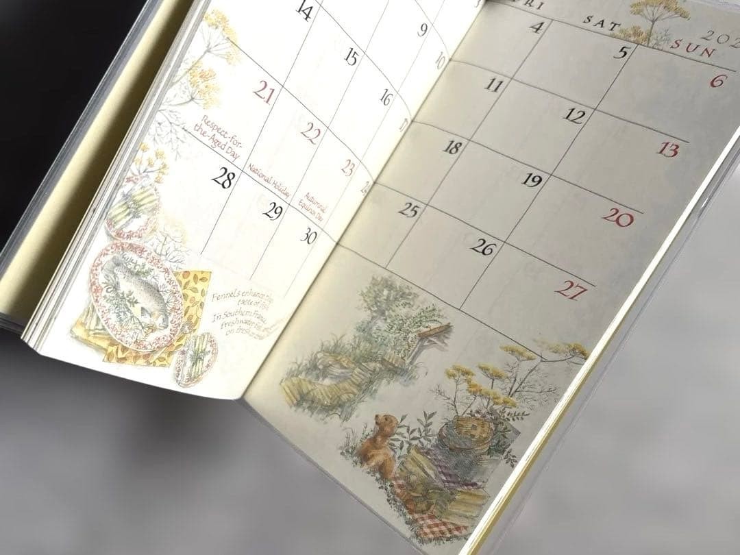 2026 Slim Monthly Herb Planner 160x90mm 56pp with Pen Holder