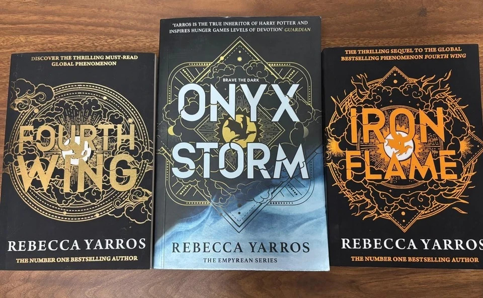 Onyx Storm + Iron Flame + Fourth wing by Rebecca Yarros 3 books set Paperback