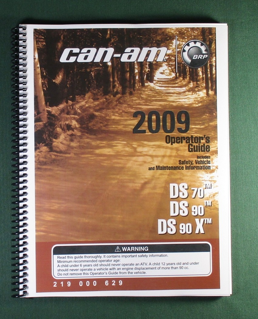 2009 Can-Am DS 90 Owner’s Manual: 133 Pages & Protective Covers!