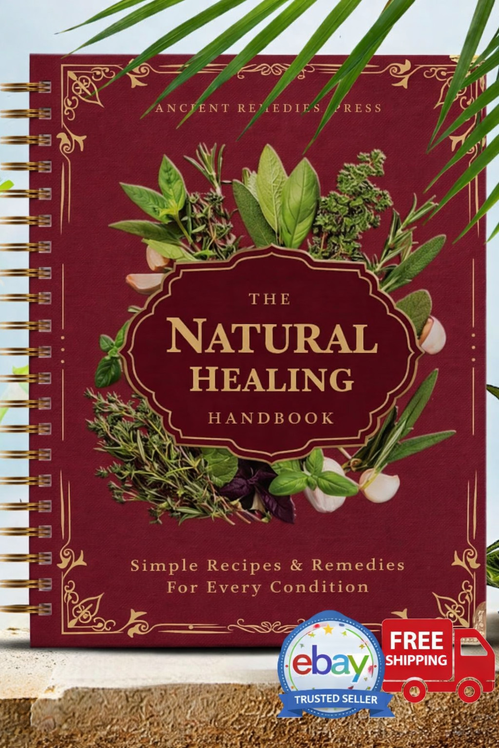 Natural Healing Handbook Herbal Remedies Book DIY Home Cure Wellness Guide NEW