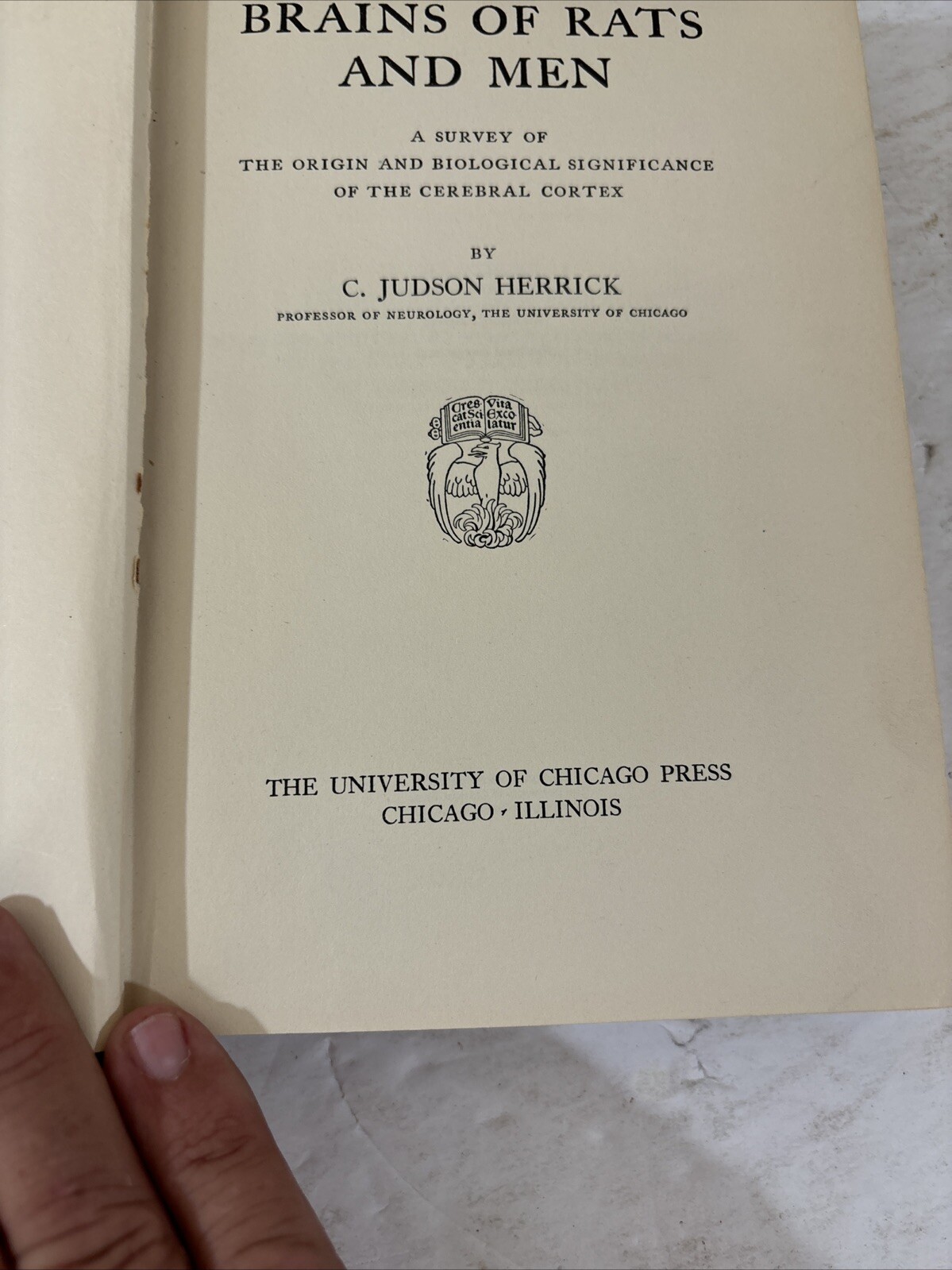 Brains of Rats and Men By C. Judson Herrick 1926 Hardcover University Of Chicago