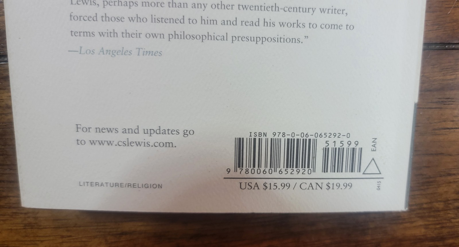 Mere Christianity by C. S. Lewis Harper One paperback Very Good