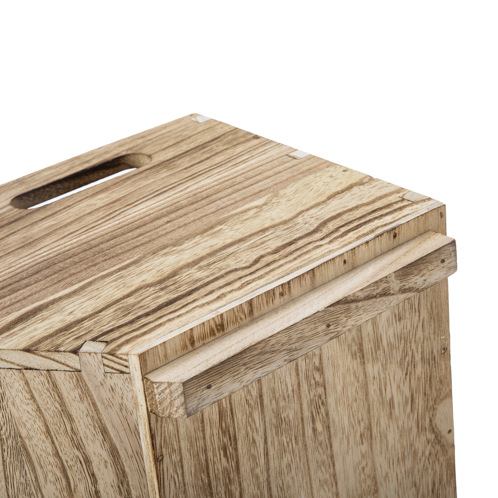 2-Piece Set Natural Wood Stacking Open Front Decorative Storage Bins, 11 in X 16