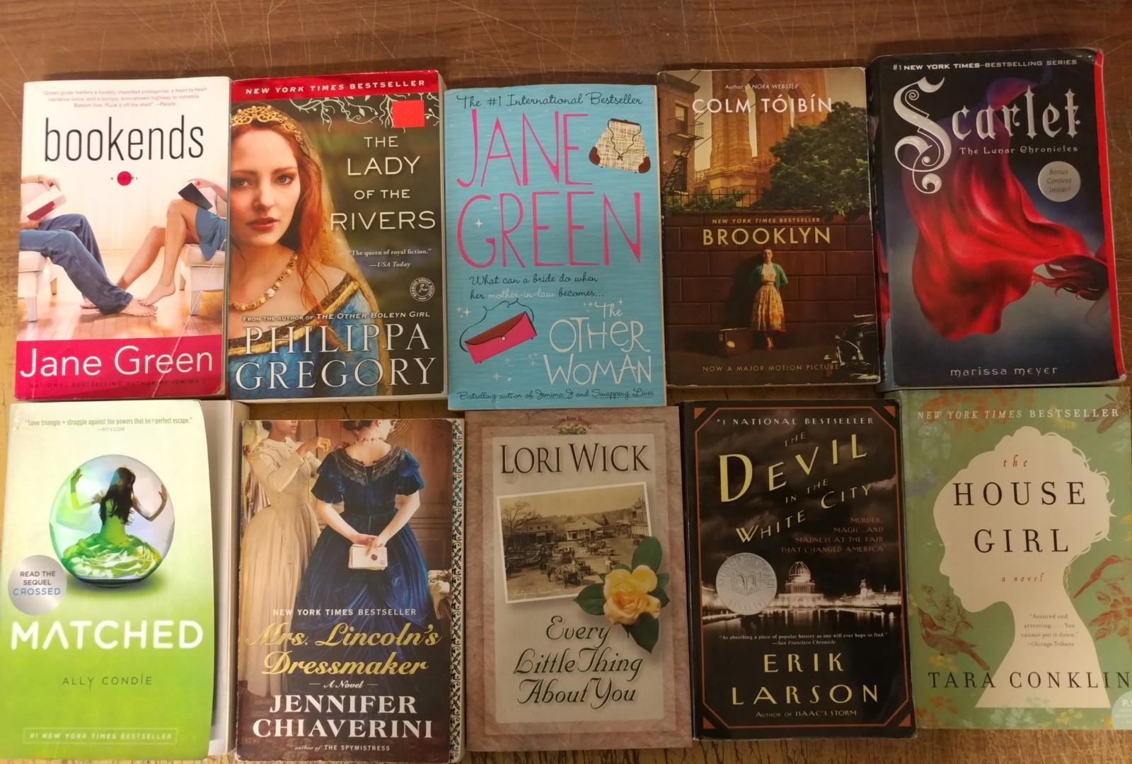Lot of 10-LBS Large Trade Literature Fiction Paperback BestSeller RANDOM Books