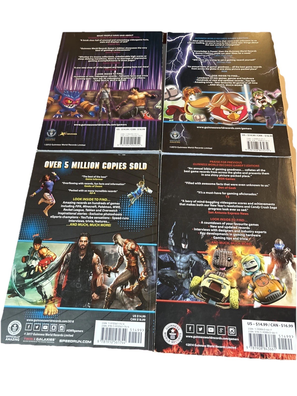 Game On! Guiness World Records Gamer’s Edition 4 Book Lot 2013 2014 2015 2018