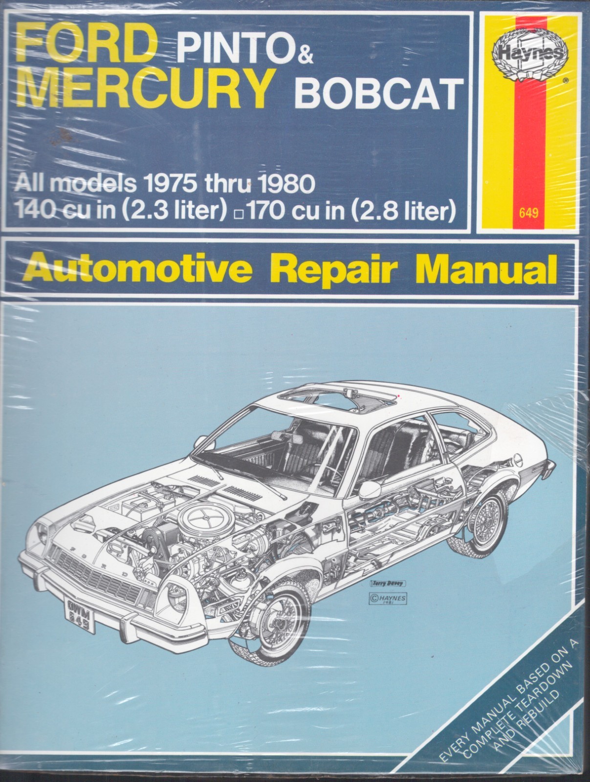 Haynes Ford Pinto Mercury Bobcat 1975-1980 Auto Repair Manual NEW 649 MN302