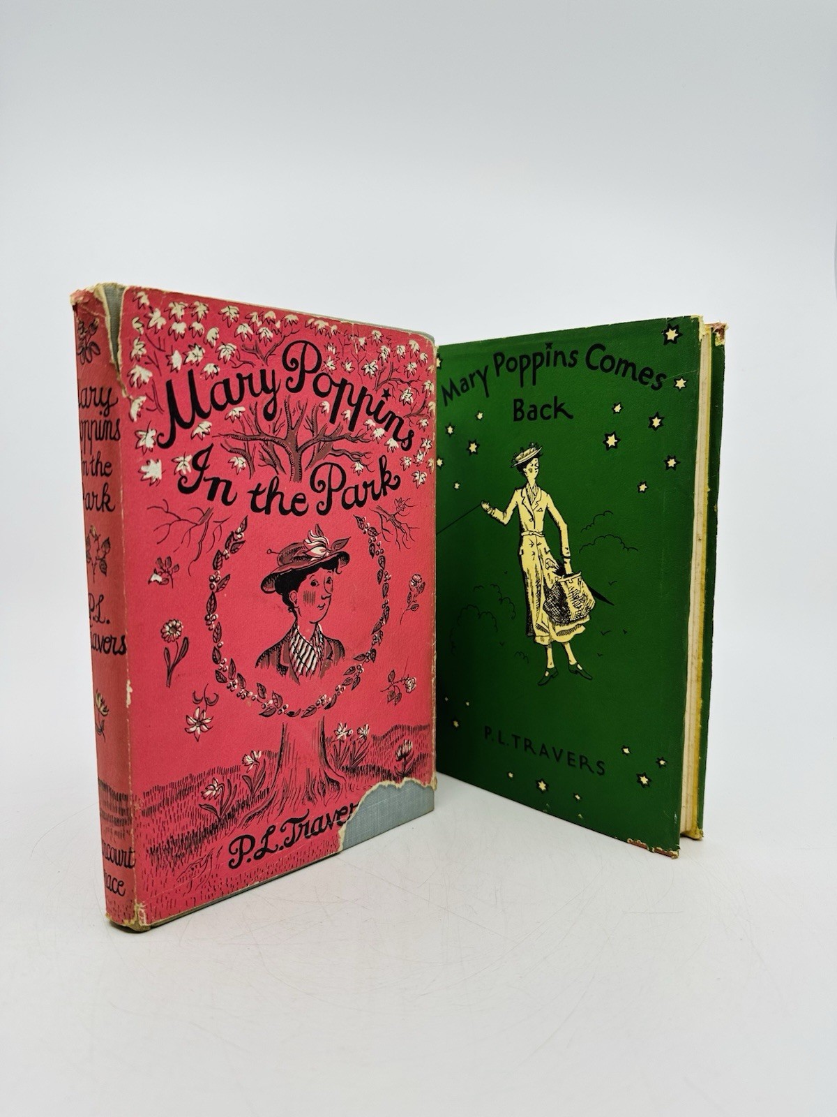 Mary Poppins 2 Book Lot Comes Back In The Park P.L. Travers 1st Edition Vintage