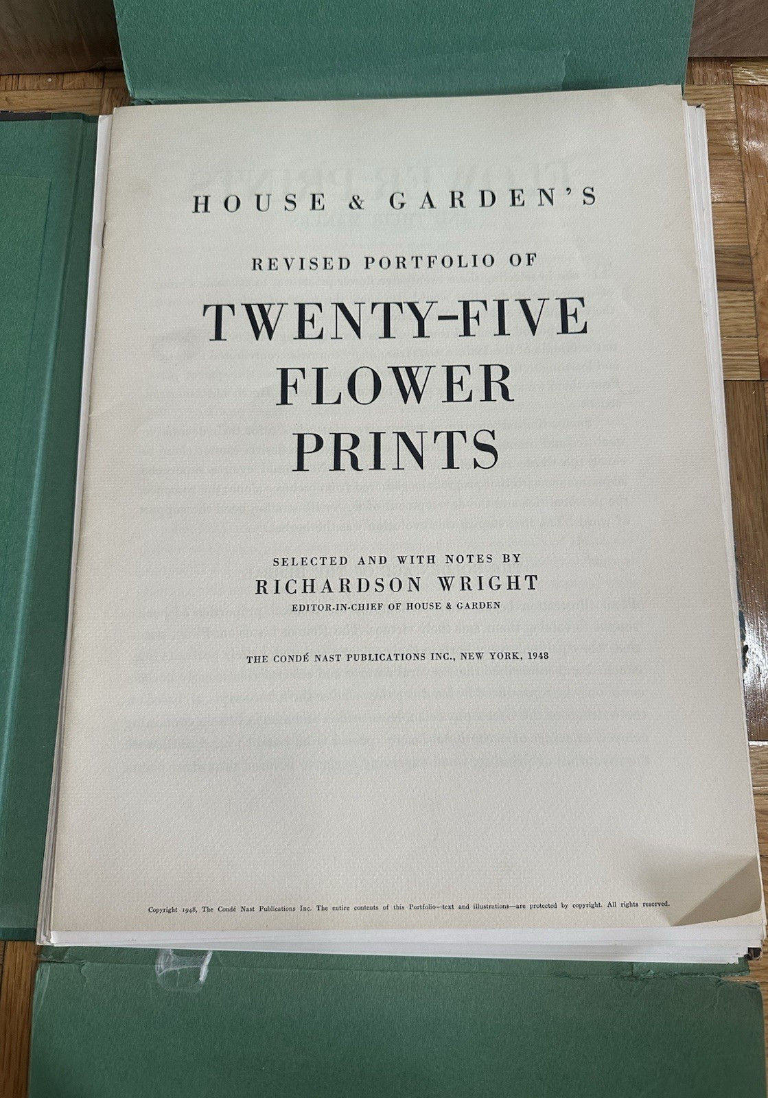 House & Garden’s Flower Prints Hardcover Portfolio Illustrated 1948 Wright