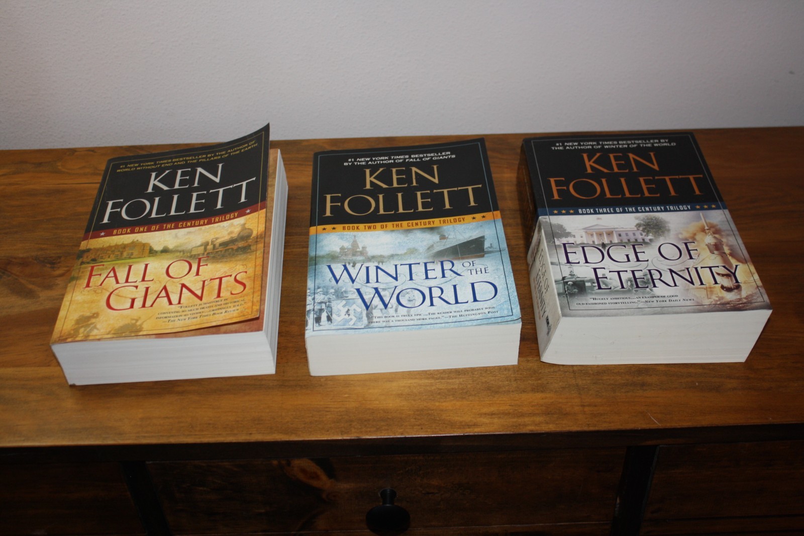 KEN FOLLET TRILOGY FALL OF GIANTS WINTER WORLD EDGE OF ETERNITY, paperback