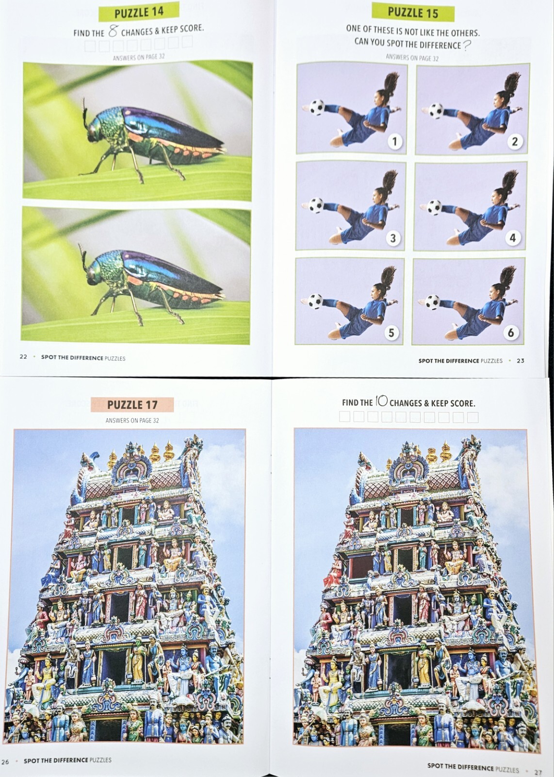 Bundle Of 4 Spot the Difference Puzzle Books Intermediate/ Challenging 2024 NEW!