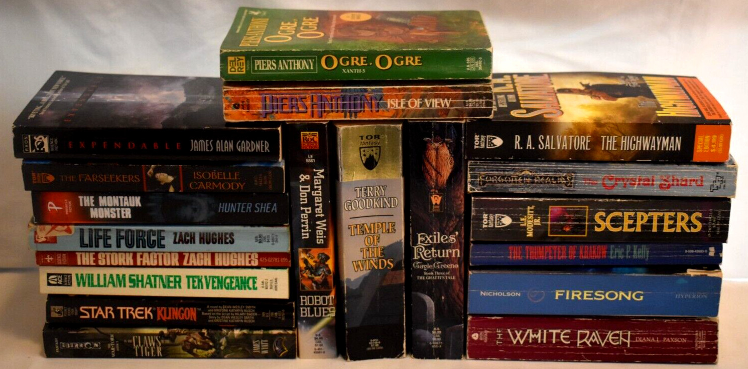 FANTASY SCI-FI Paperback Book Lot Of 19 Series & Standalone Novels