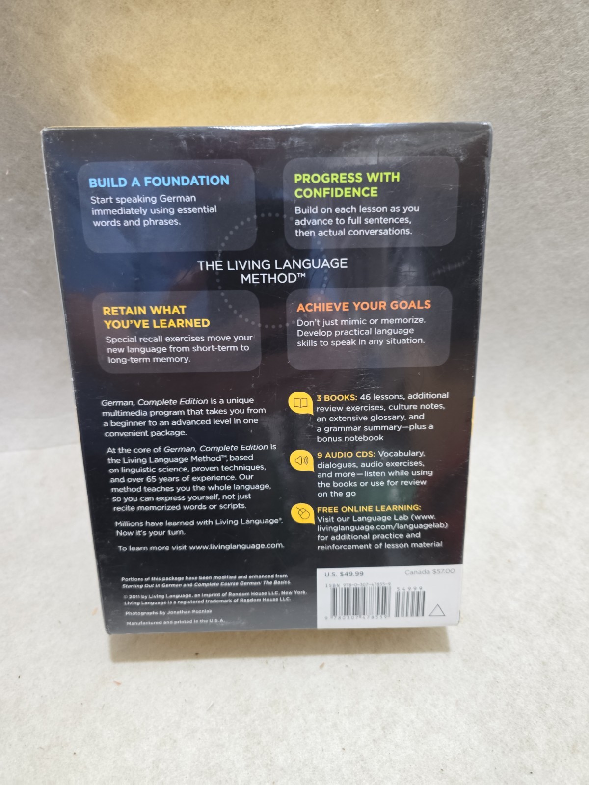 NEW Living Language German Complete Edition : Beginner to Advanced 3 Books 9 CDs