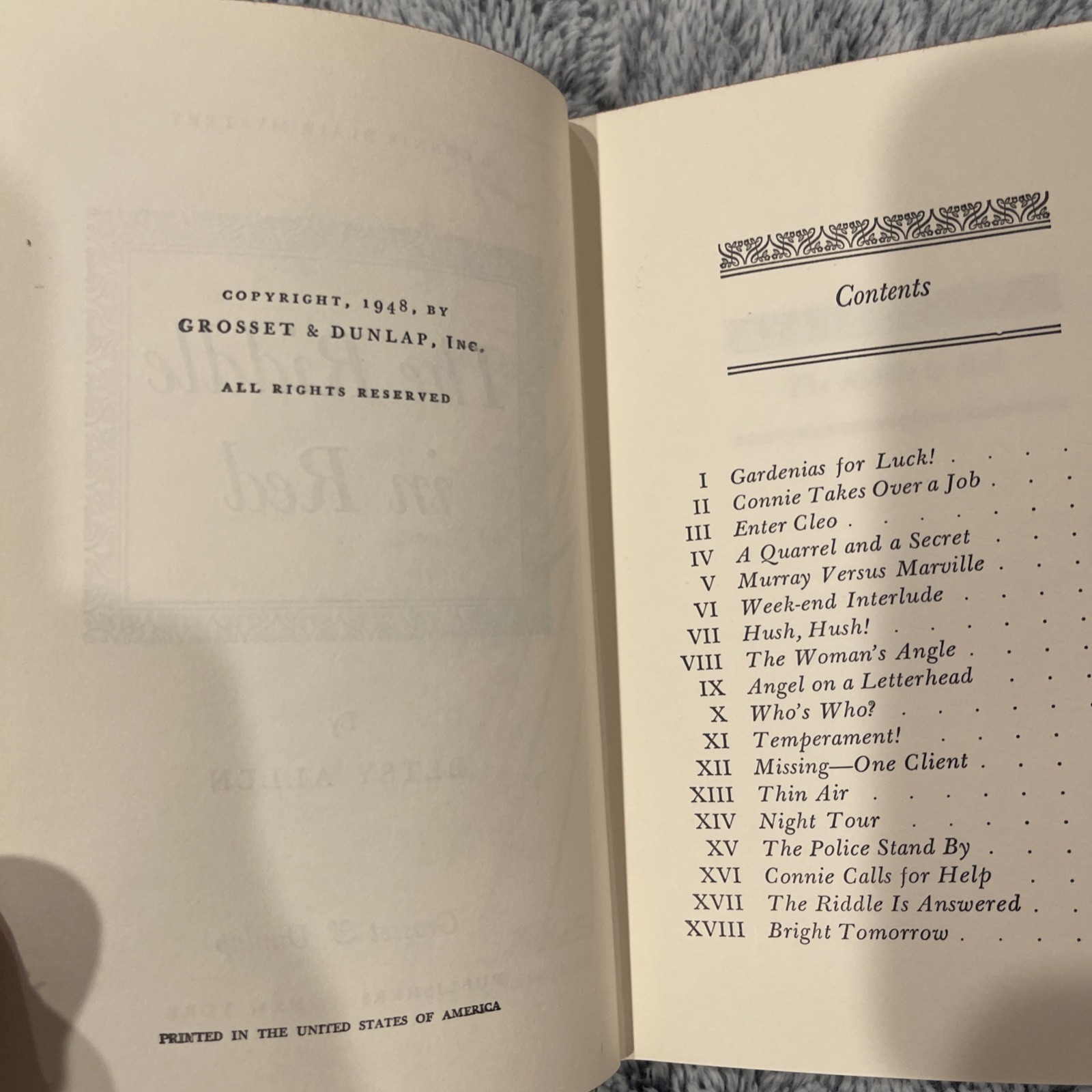 Connie Blair #2 The Riddle in Red By Betsy Allen 1948 Vintage Hardcover Book