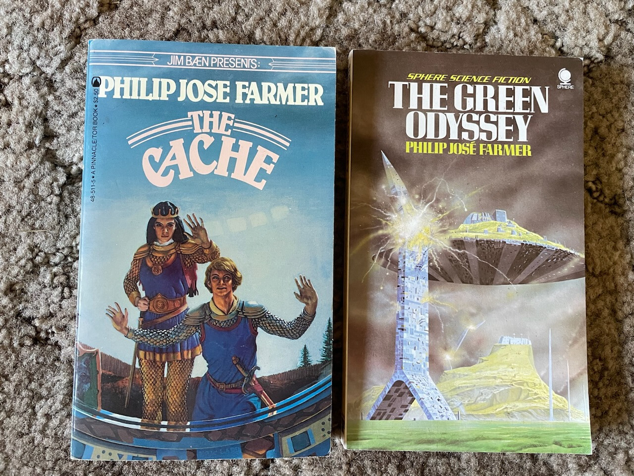 THE CACHE (Tor, 1981) + THE GREEN ODYSSEY (Sphere, UK, 1983) Philip Jose Farmer