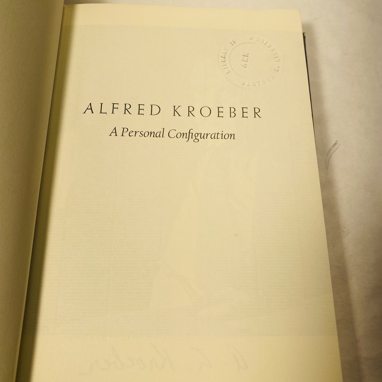 ALFRED KROEBER A PERSONAL CONFIGURATION Theodora Kroeber 1970 Vt HCDJ