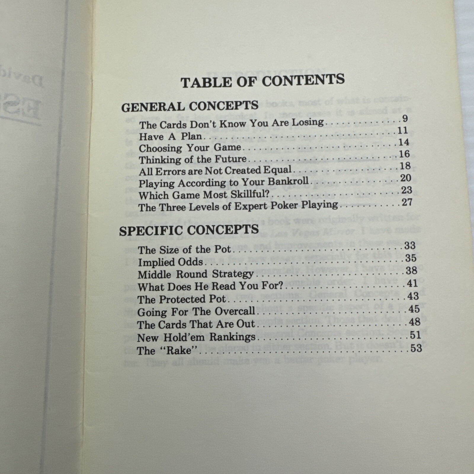 David Sklansky’s Essays on Poker 1981 Booklet GBC Press