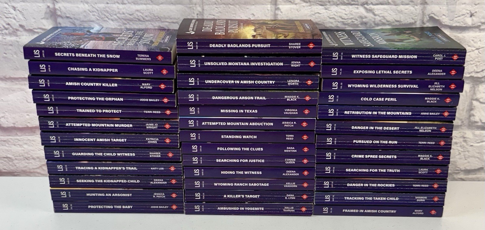 39 Harlequin Love Inspired Suspense LIS Romance Paperbacks Books Larger Print