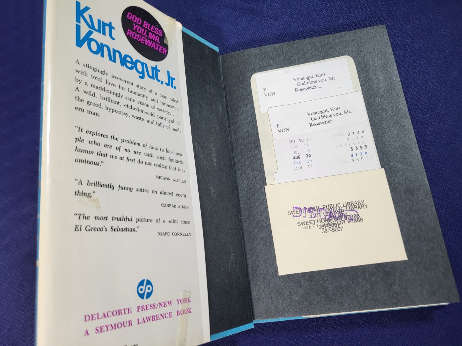 God Bless You, Mr. Rosewater Kurt Vonnegut Jr. 1965 Delacorte Press