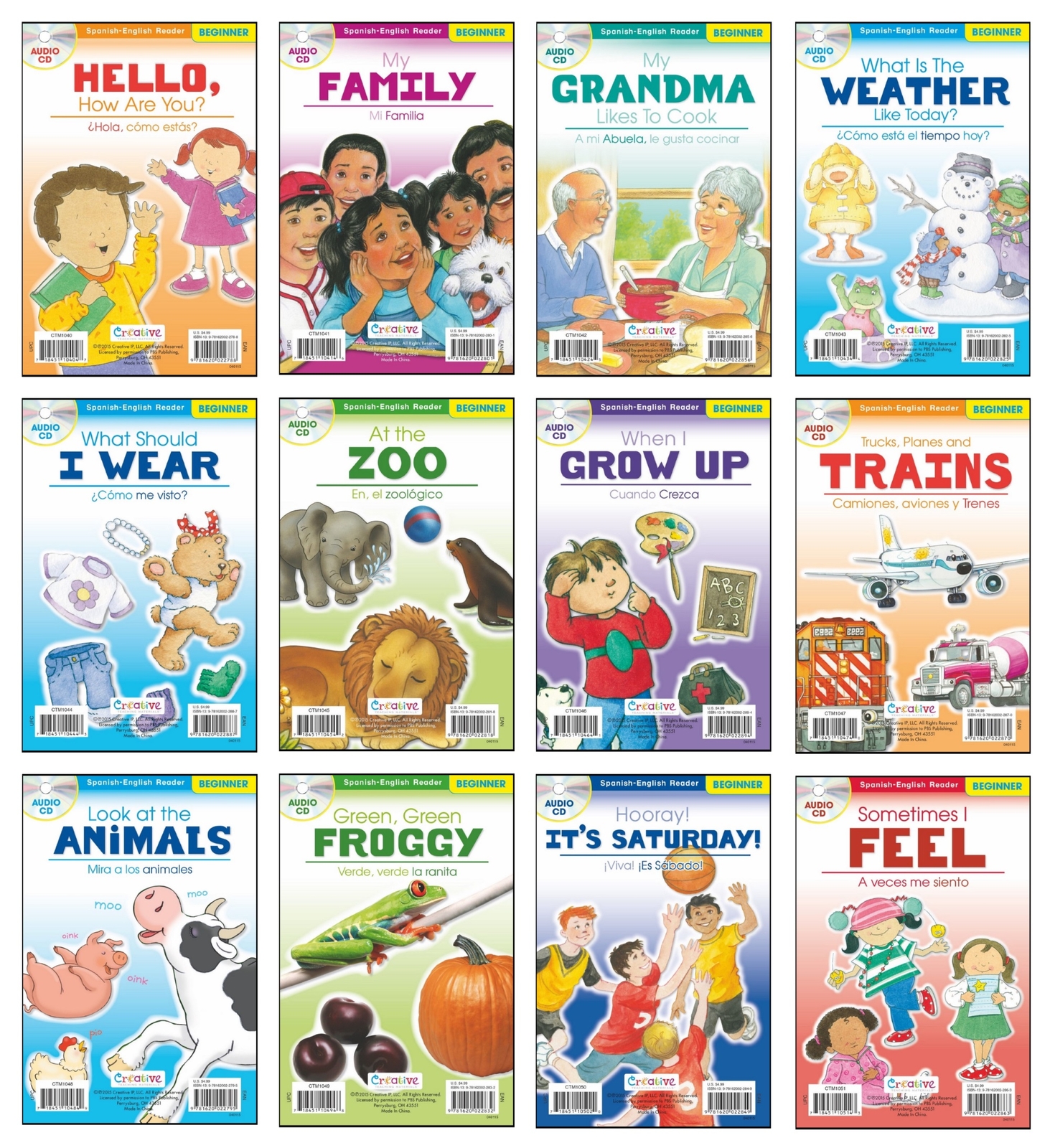 NEW Lot of 12 Beginner Spanish-English Readers w/ CDs Elementary School Teaching