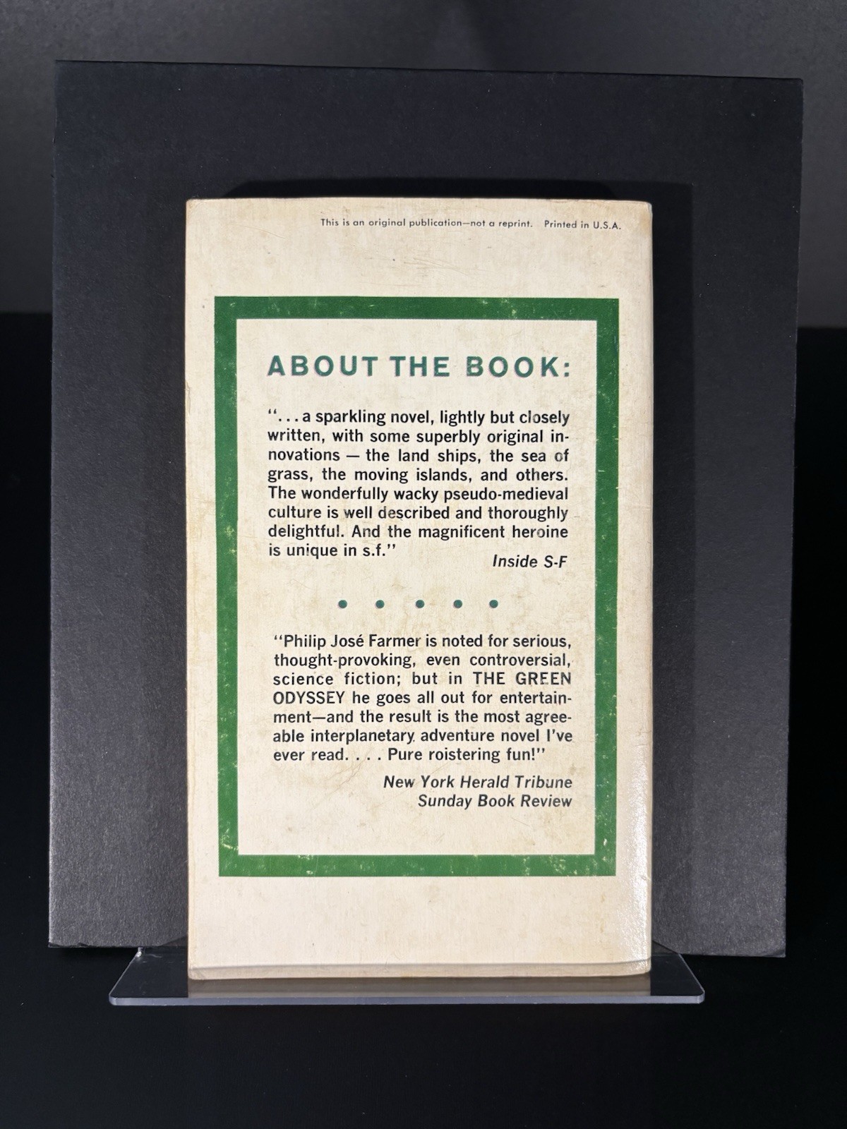 The Green Odyssey By Philip Jose Farmer, 2nd Printing 1966
