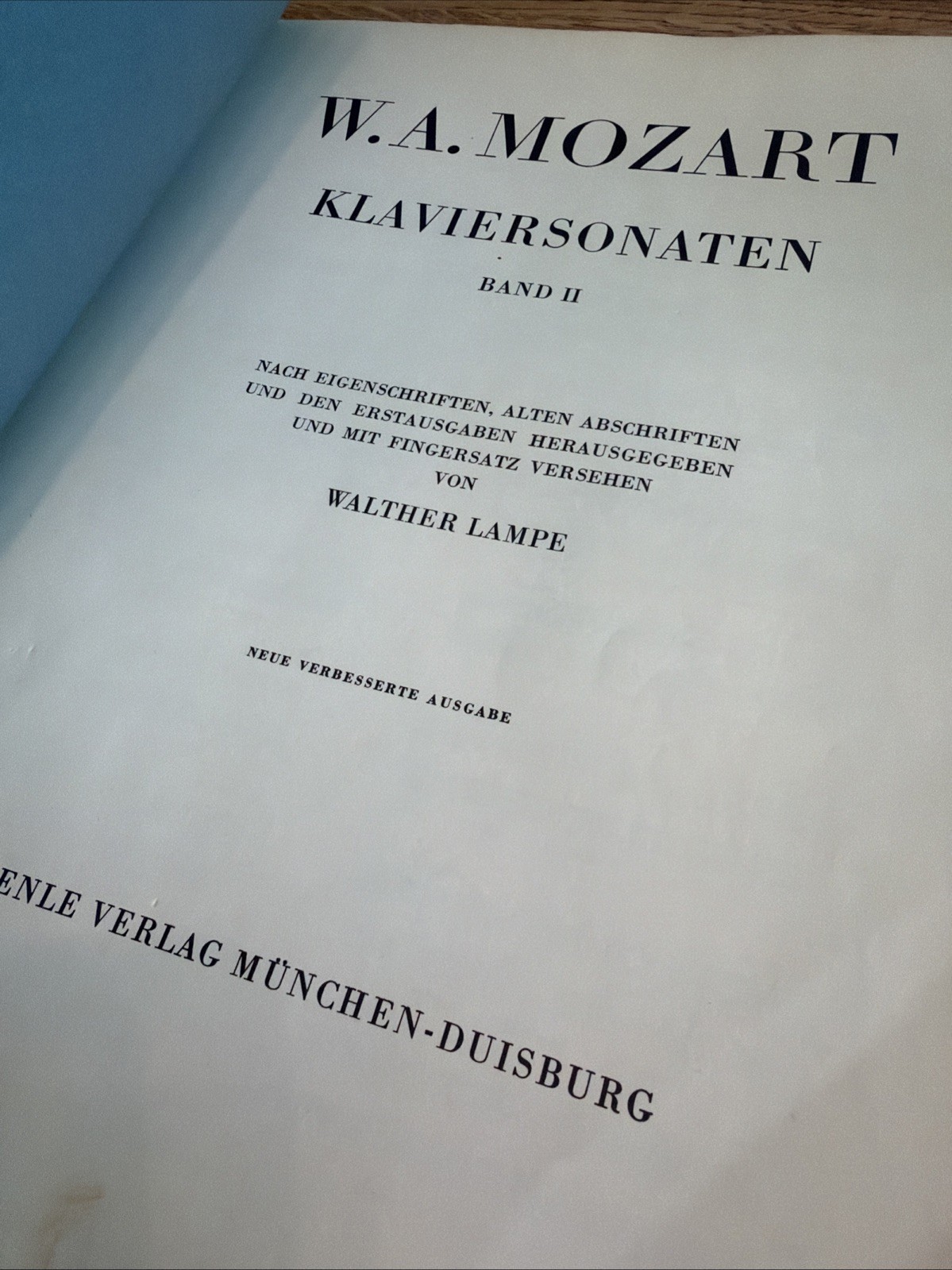 Mozart Klaviersonaten Band II Urtext G. Henle Verlag W/ Original Appendix 1955