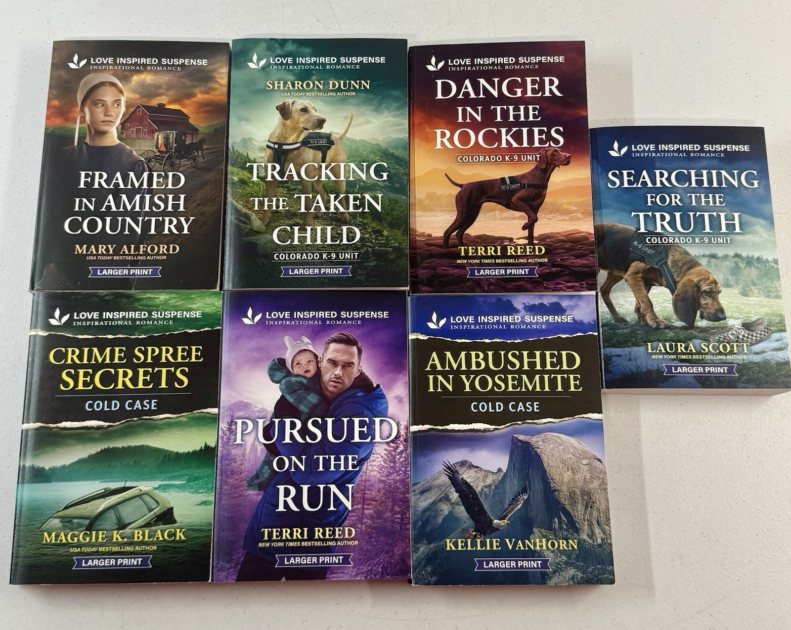 39 Harlequin Love Inspired Suspense LIS Romance Paperbacks Books Larger Print