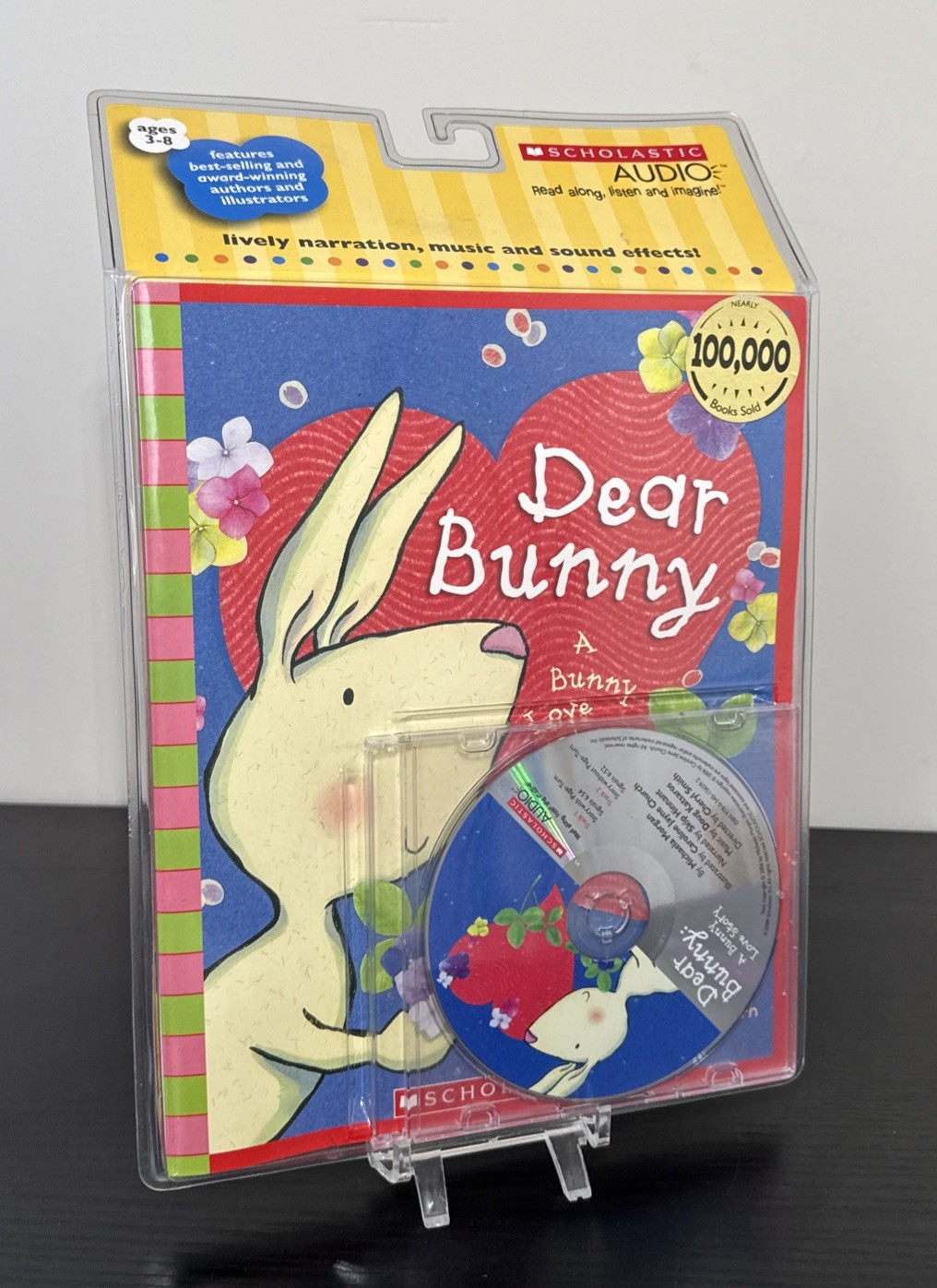 Scholastic Audio Dear Bunny Read Along Book and CD Set For Ages 3-8 W/ Music New