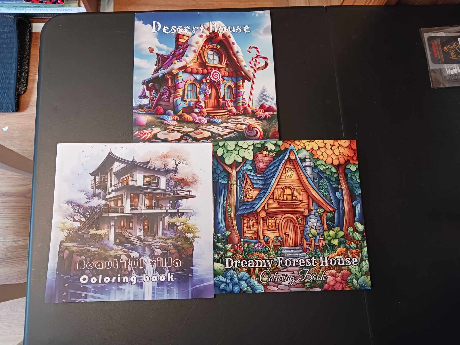 3 New Unbranded Coloring Books 24-28 Pages Each Houses and Desserts