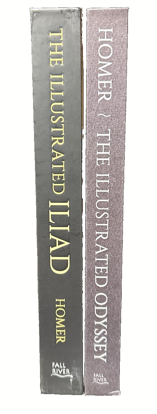 ❤️2-Book Set: THE ILLUSTRATED ILIAD & ODYSSEY by Homer Hardcover Classics