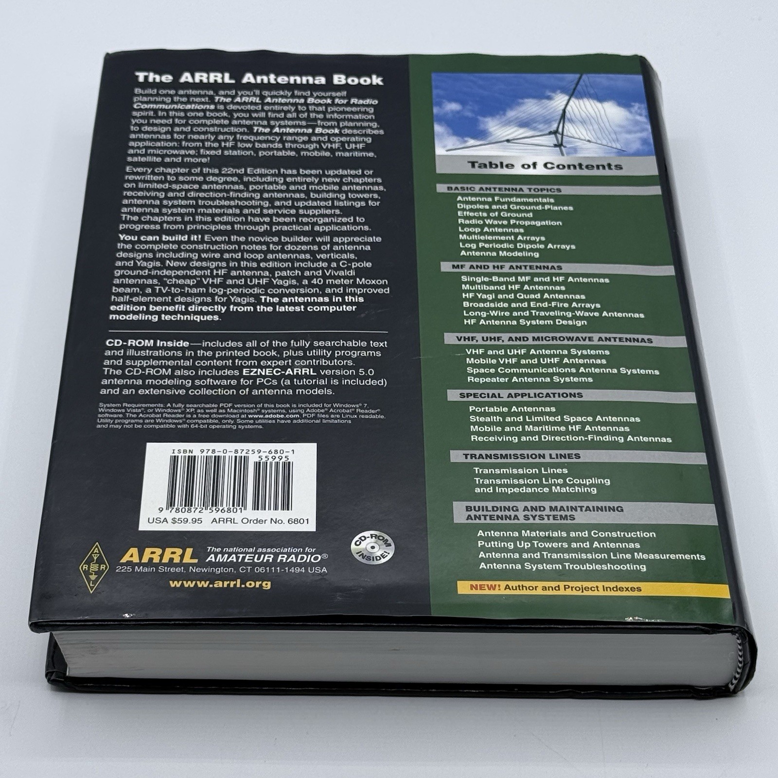 2012 Antenna Book 22nd Ed Hardcover AARL For Radio Communications , With CD.