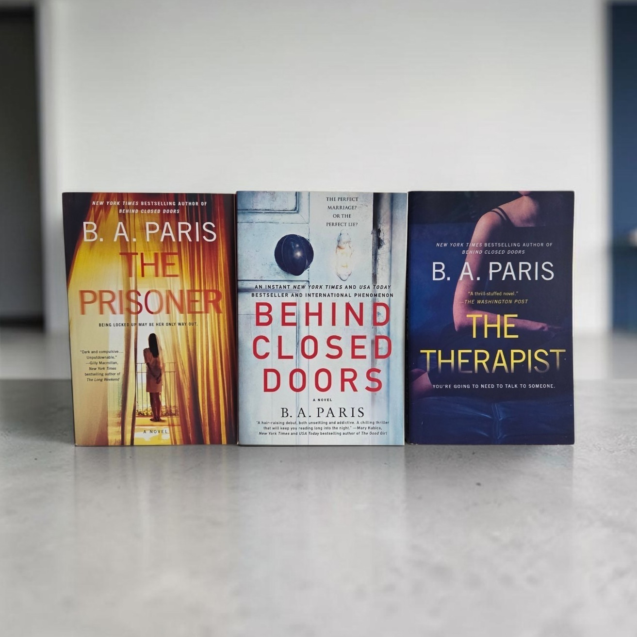 B.A. Paris 3 Book Lot Behind Closed Doors The Therapist The Prisoner PB VG