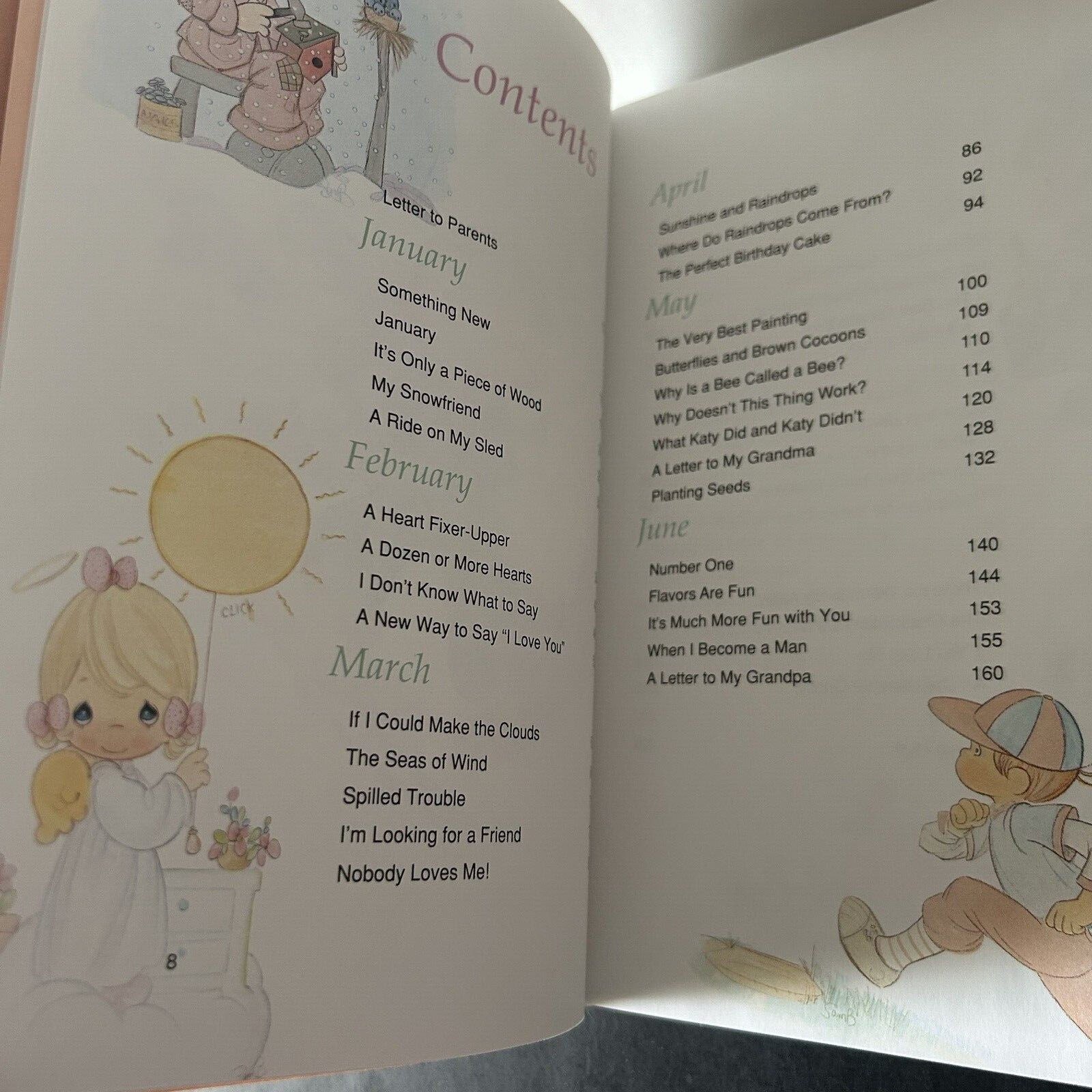 Precious Moments Book Hardcover Through-the-Year Stories 286 Pages Print USA