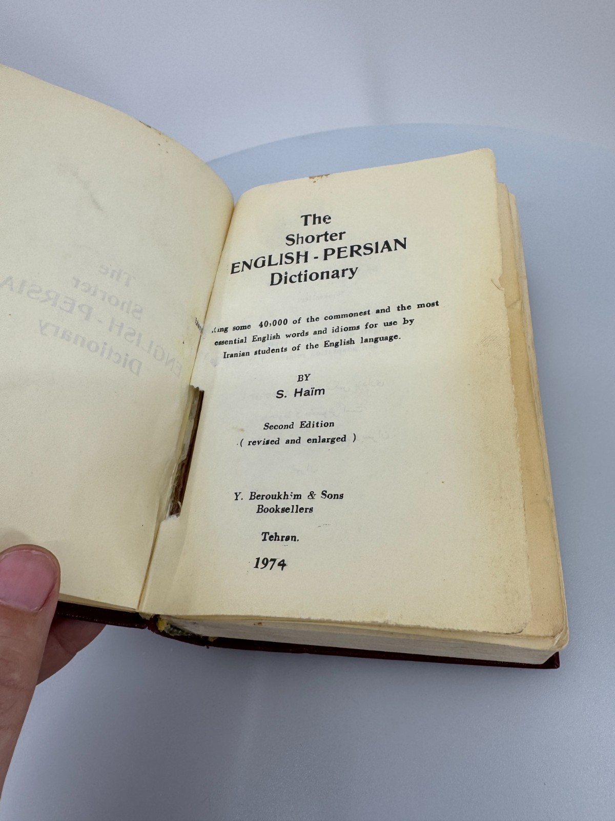 Haim’s Shorter Persian-English Dictionary Hardcover 1953