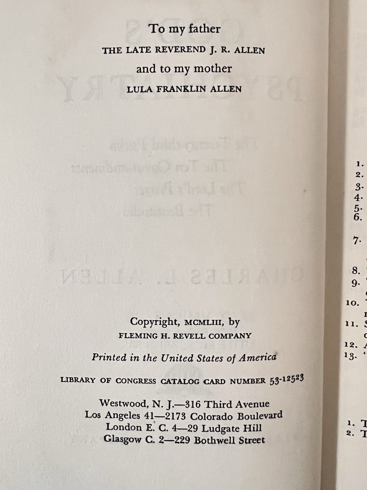 God’s Psychiatry by Charles L. Allen, 1953 (HC, Good)