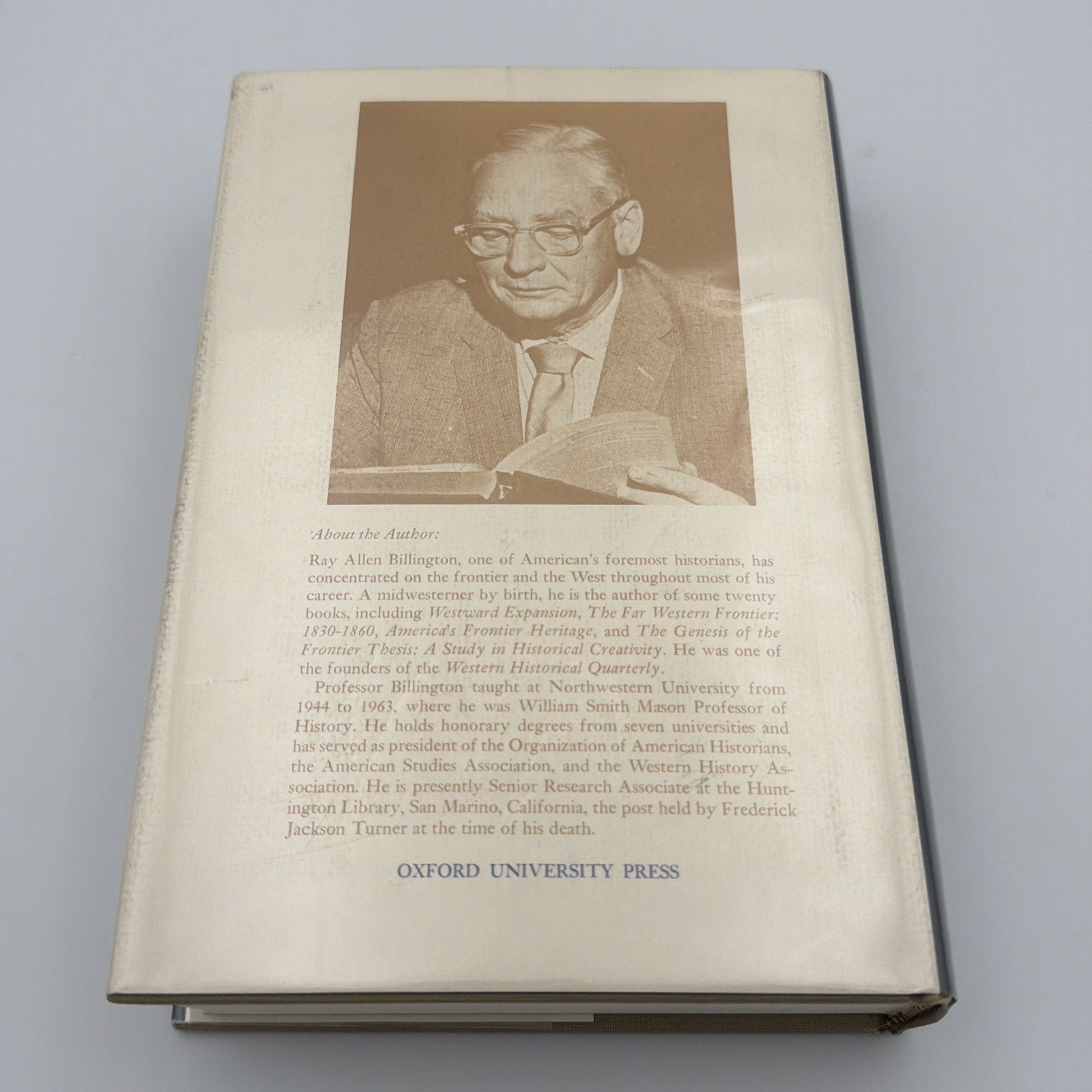 Frederick Jackson Turner by Ray Allen Billington HC First Edition New Old Stock