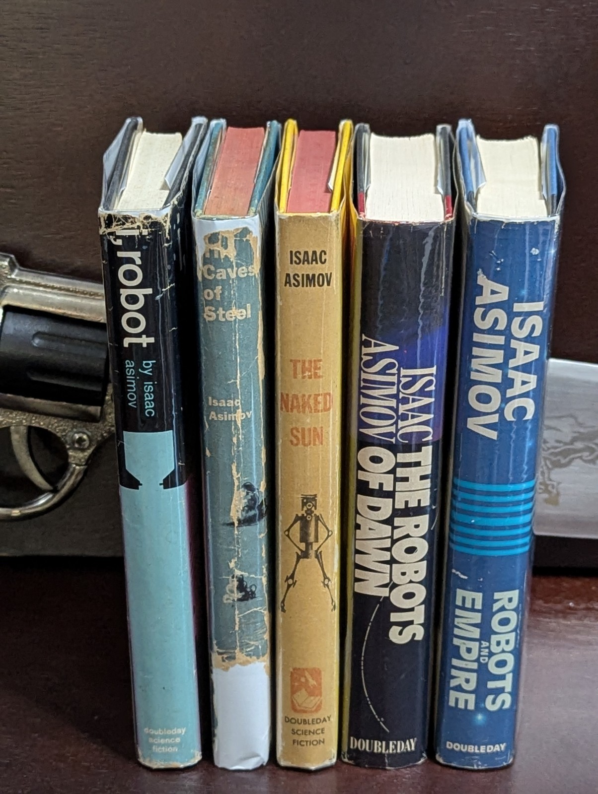 Isaac Asimov Robot Series 5 Book Lot BCE Hardcover Mylar Caves of Steel Vintage