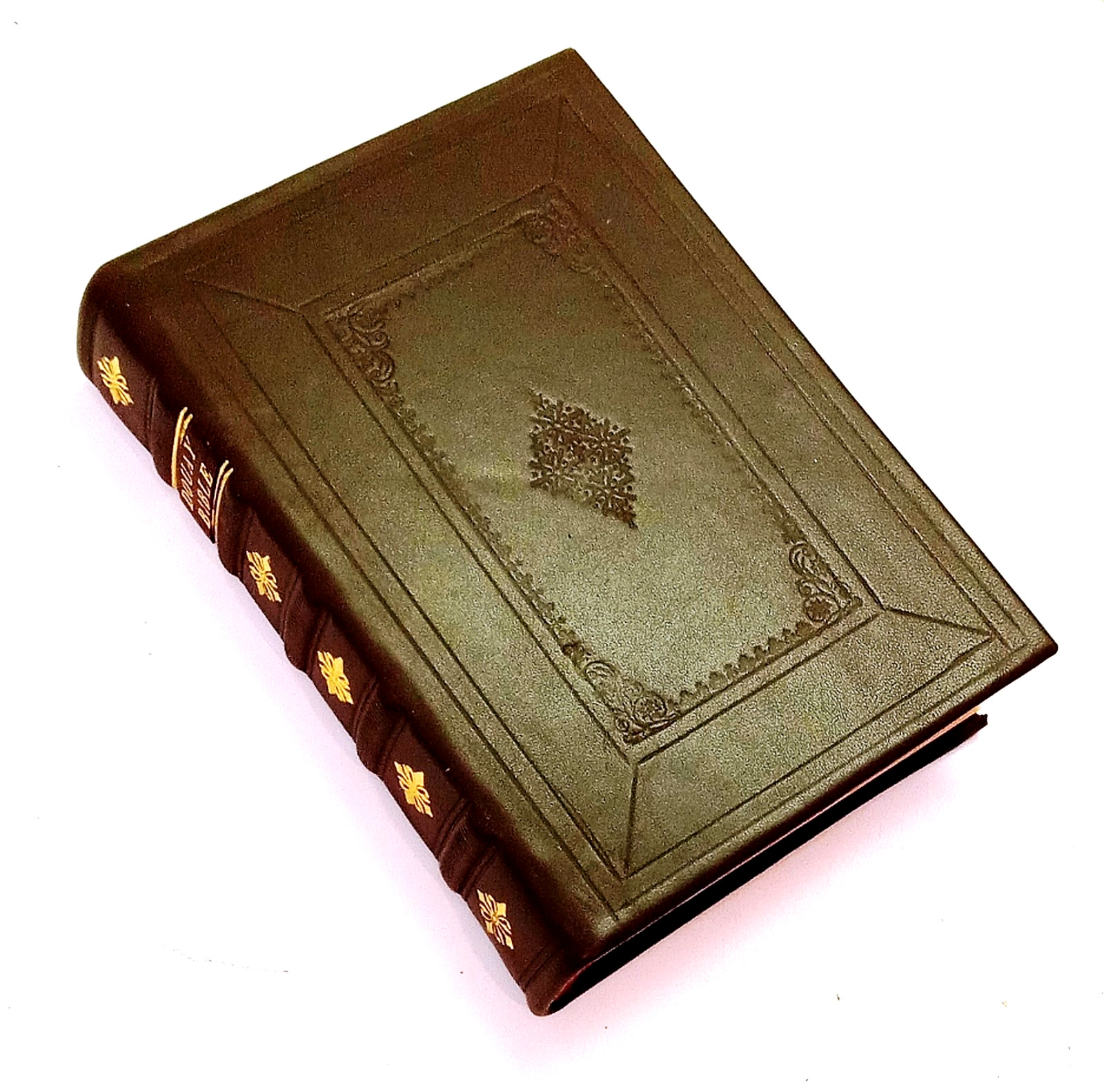 ANTIQUE DOUAY RHEIMS CATHOLIC VULGATE BIBLE; FINE BINDING FULL LEATHER [ca1943]