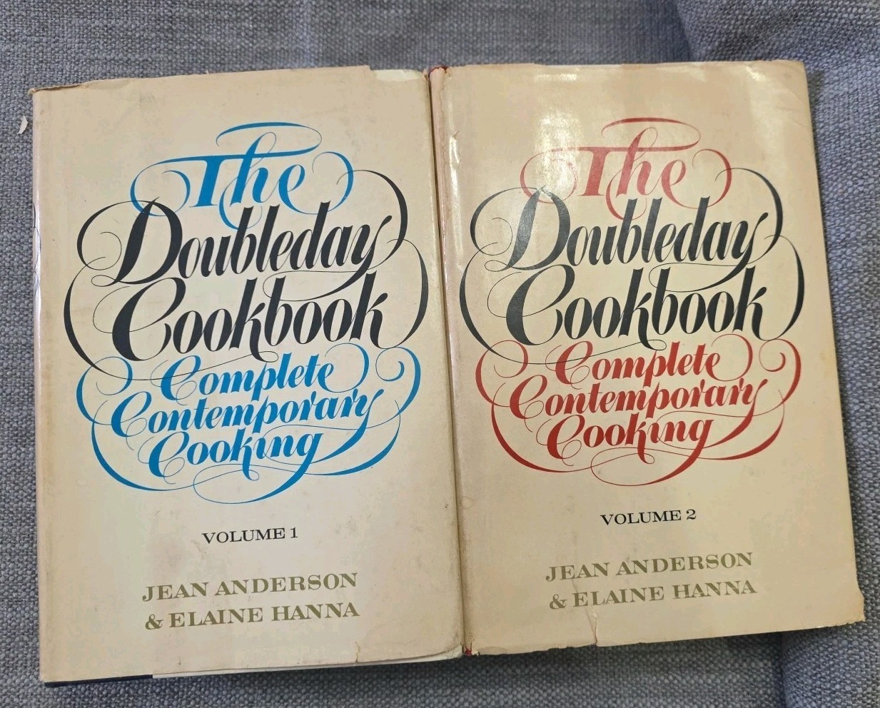 Vintage DOUBLEDAY COOKBOOK VOL. 1 & 2 Complete Contemporary Cooking 1975 HC w/DJ