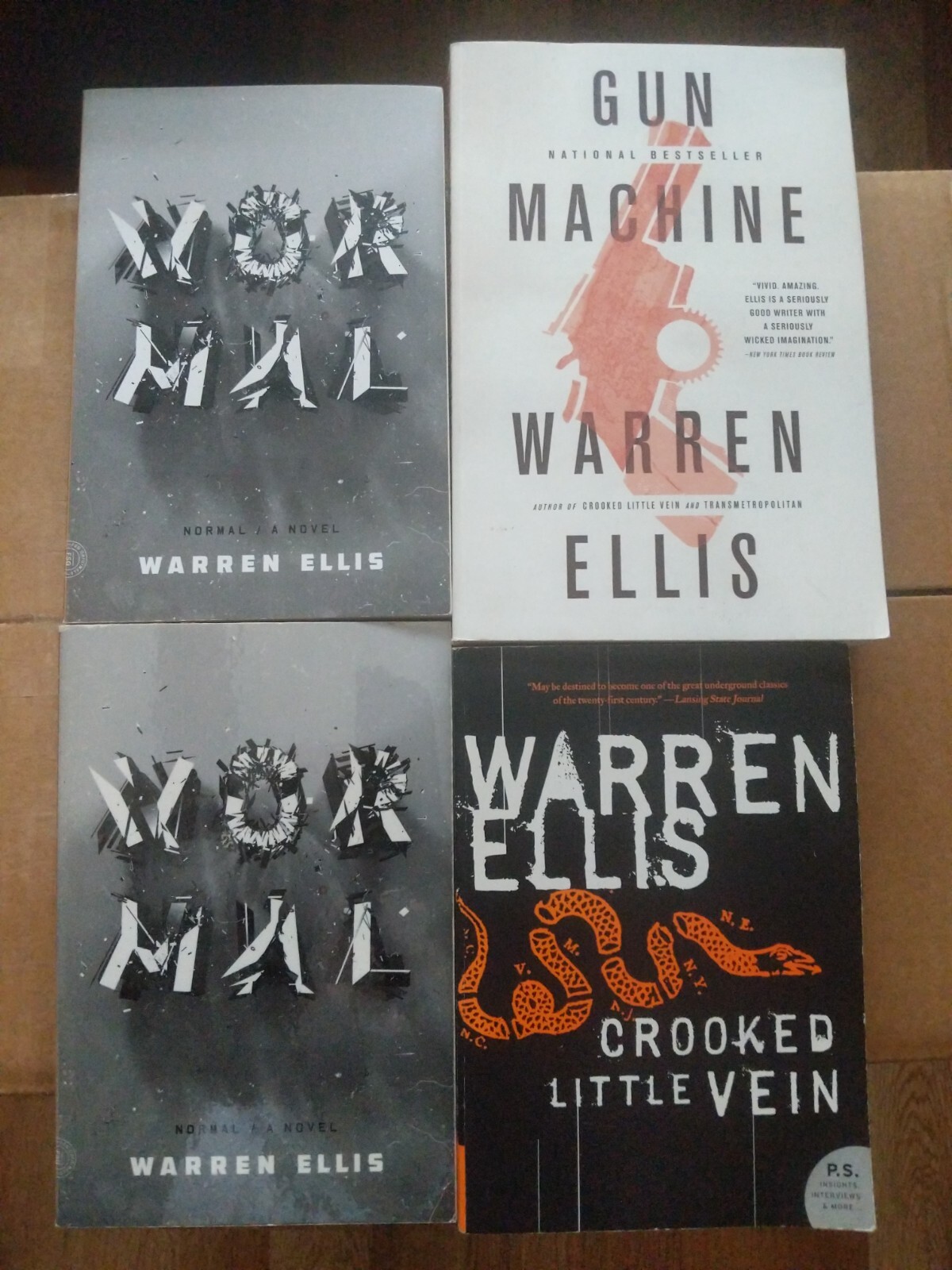 4 Trade Paperbacks by Warren Ellis Gun Machine Normal(2) Crooked Little Vein